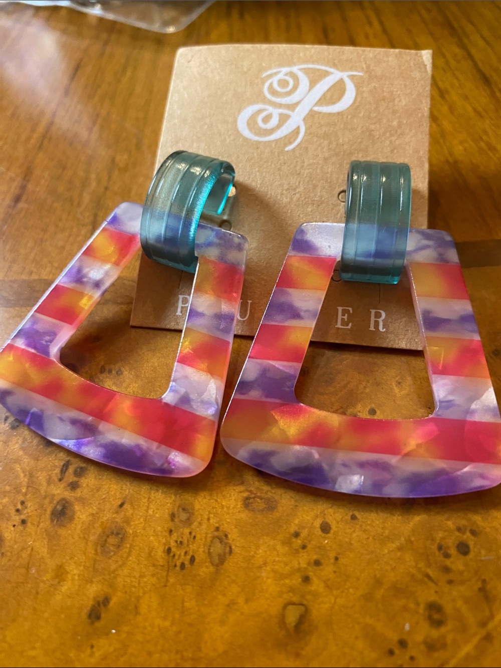 PlunderColorful Resin Statement Earrings